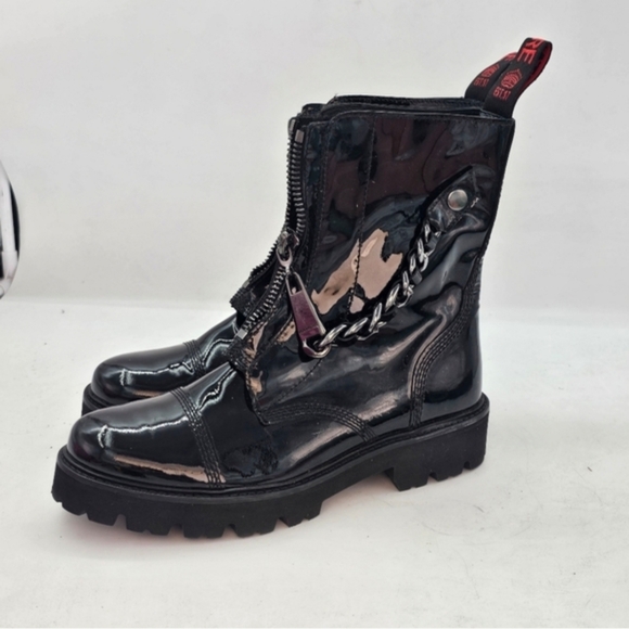 Zadig&Voltaire Women Joe Cecilia Patent Leather Black Ankle Boot EU39 NWD - Picture 2 of 10